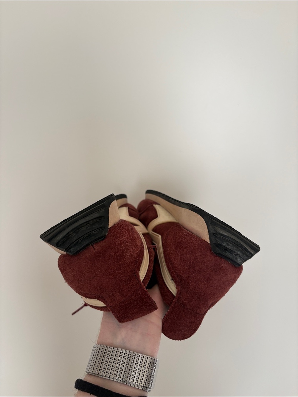 rag & bone Burgundy Suede Runner Sneakers with Cream Accent - Picture 7 of 13
